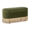 Serena - Oval Storage Bench Ottoman - Olive Green - Image 3