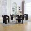 Contemporary Designed Teddy Fabric Upholstered Accent / Dining Chair - Black - Image 14