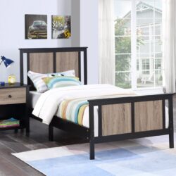 Connelly - Reversible Panel Twin Bed - Black / Vintage Walnut