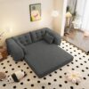 Human Dog Bed, Lazy Sofa Couch, Multifunctional Foldable Sofa Bed, 3 In 1 Teddy Fabric Sleeper Sofa Bed For Living Room Guest Bed, Playroom - Gray - Image 7