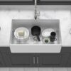 Single Bowl Kitchen Sink 33" Reversible Design With Durable And Deep Basin - White - Image 9