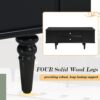 Modern Rectangle Coffee Table With Four Drawers, Wood Coffee Table With Metal Handles And Four Solid Wood Legs For Living Room - Black - Image 8