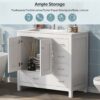 Bathroom Vanity With Ceramic Sink Combo, Abundant Storage Cabinet -2 Soft-Close Doors And 5 Drawers - White - Image 4