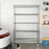 Heavy Duty Adjustable Shelving Unit, 5 Tier Wire Storage Shelves With Wheels - Brushed Nickel - Image 10