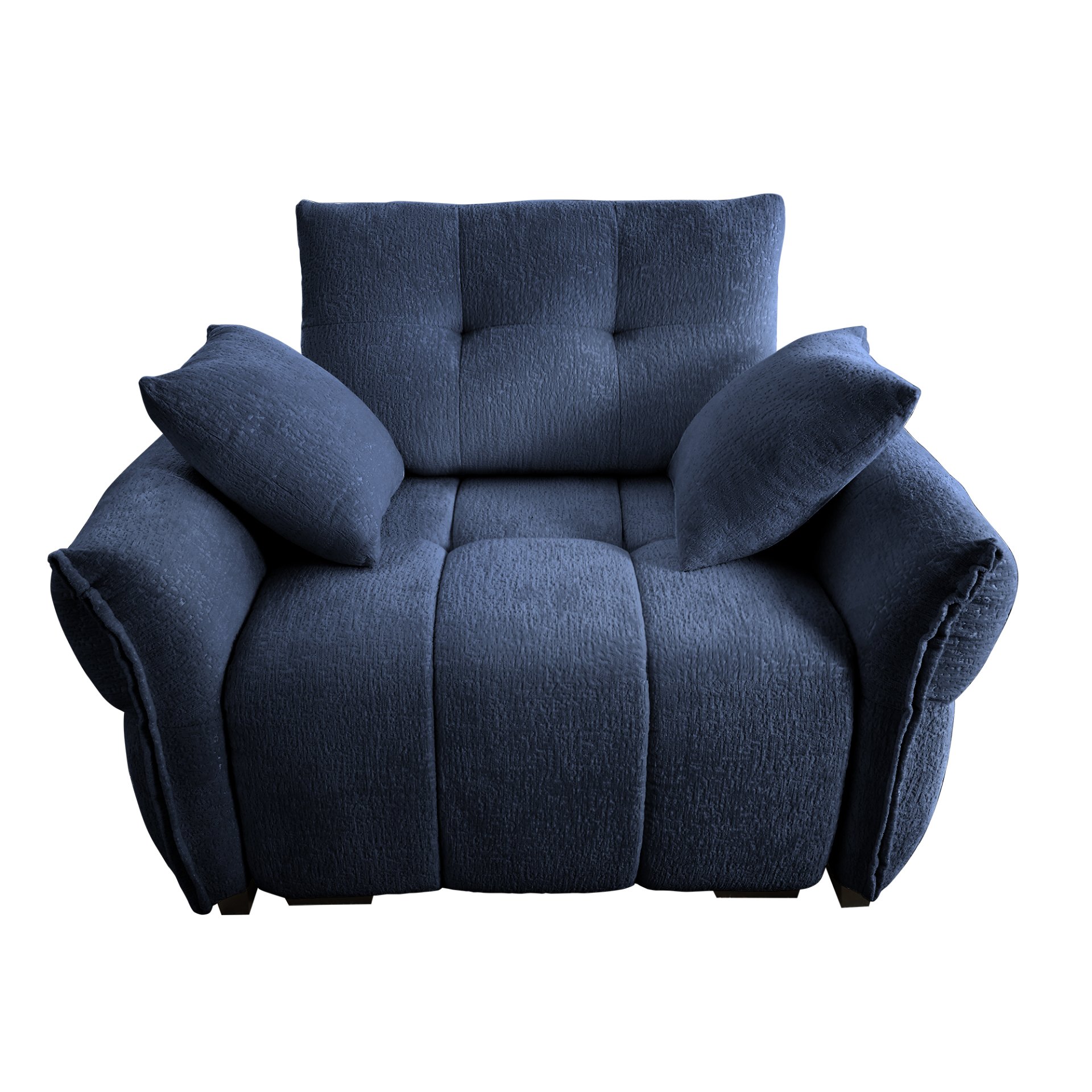 Modern Ergonomic Single Seater Sofa With High Resilience Support Cushions And Throw Pillows - Blue - Image 6