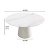 Modern Artificial Stone Round Plywood Base Dining Table, Can Accommodate 8 People, (Not Including Chairs) - White / Beige - Image 3