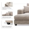 Oversized Sectional L Shaped Cloud Couch With USB Charging Port Cup Holder Deep And Wide Seat Sofa With Chaise Comfy - Khaki - Image 23