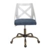 Charlotte - Farmhouse Task Chair - Antique Copper / White / Blue - Image 5