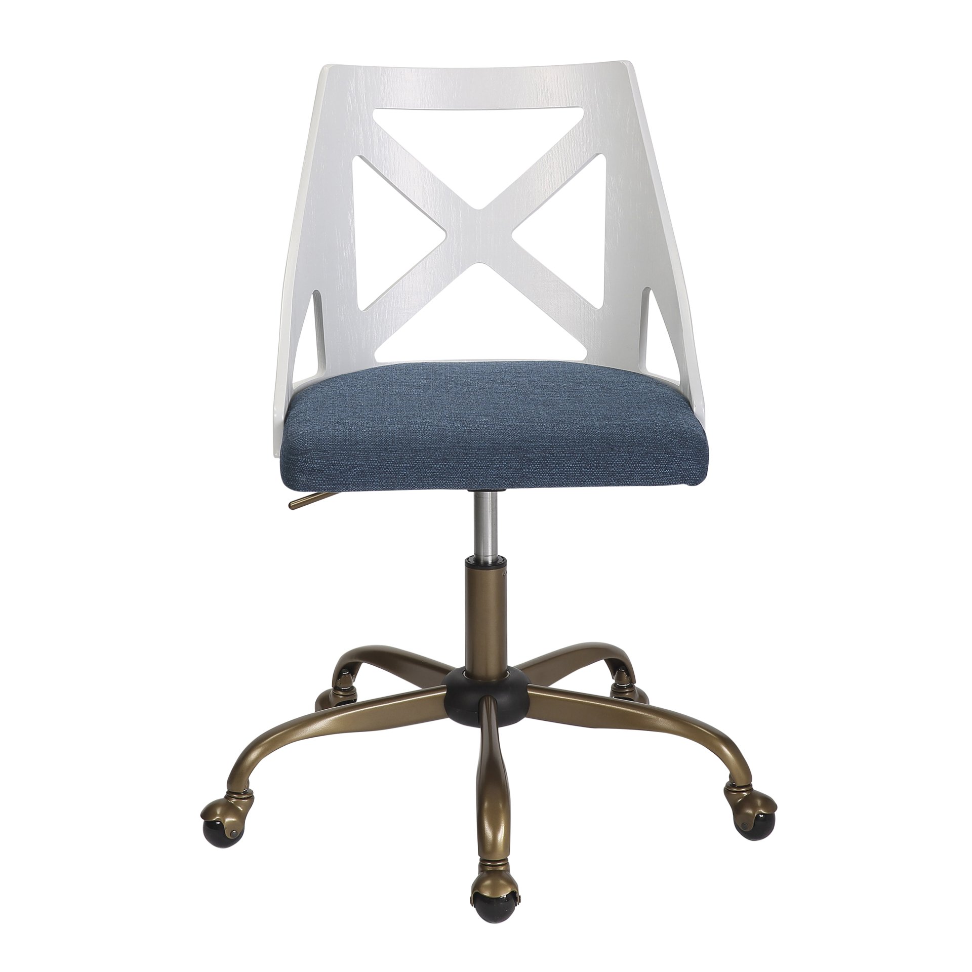 Charlotte - Farmhouse Task Chair - Antique Copper / White / Blue - Image 5