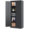 Heavy Metal Garage Storage Cabinet With Locking Doors, Steel, Adjustable Shelves - Gunmetal Black - Image 12