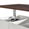 Adjustable End Table With Wheels, Modern Multifunctional Sofa Side Table With Lift Top, 360°Rotating Top And Storage Space For Living Room, Small Space - Brown / White - Image 16