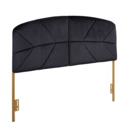 Lindsey - Queen Headboard Contemporary Glam - Gold / Black