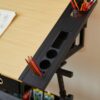 Drafting Table With Metal Perforated Board Pannel - Black / Brown - Image 10