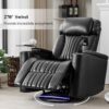 270 Degree Power Swivel Recliner Home Theater Chair With Hidden Arm Storage, LED Light, Cup Holder, And Tray Table - Black - Image 6
