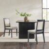 Modern Solid Wood Dining Chair With Rattan Inset Back (Set of 2) - Black - Image 5