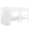 Full Over Twin & Twin Classic Triple Bunk Bed With Drawers And Guardrails - White - Image 12