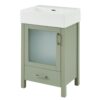 Bathroom Vanity With Ceramic Sink And Ample Storage, Ideal For Small Bathrooms - Green - Image 14