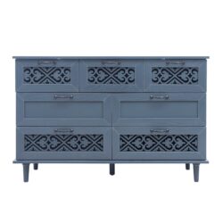7 Drawer Cabinet, American Furniture, Suitable For Bedroom, Living Room, Study - Blue