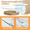 Contemporary Artistic Double Layer Coffee Table Marble And Wood Grain Collision - Transparent / White - Image 8