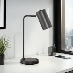 Lighting, Table Lamp, USB Port Included, Modern - Gray