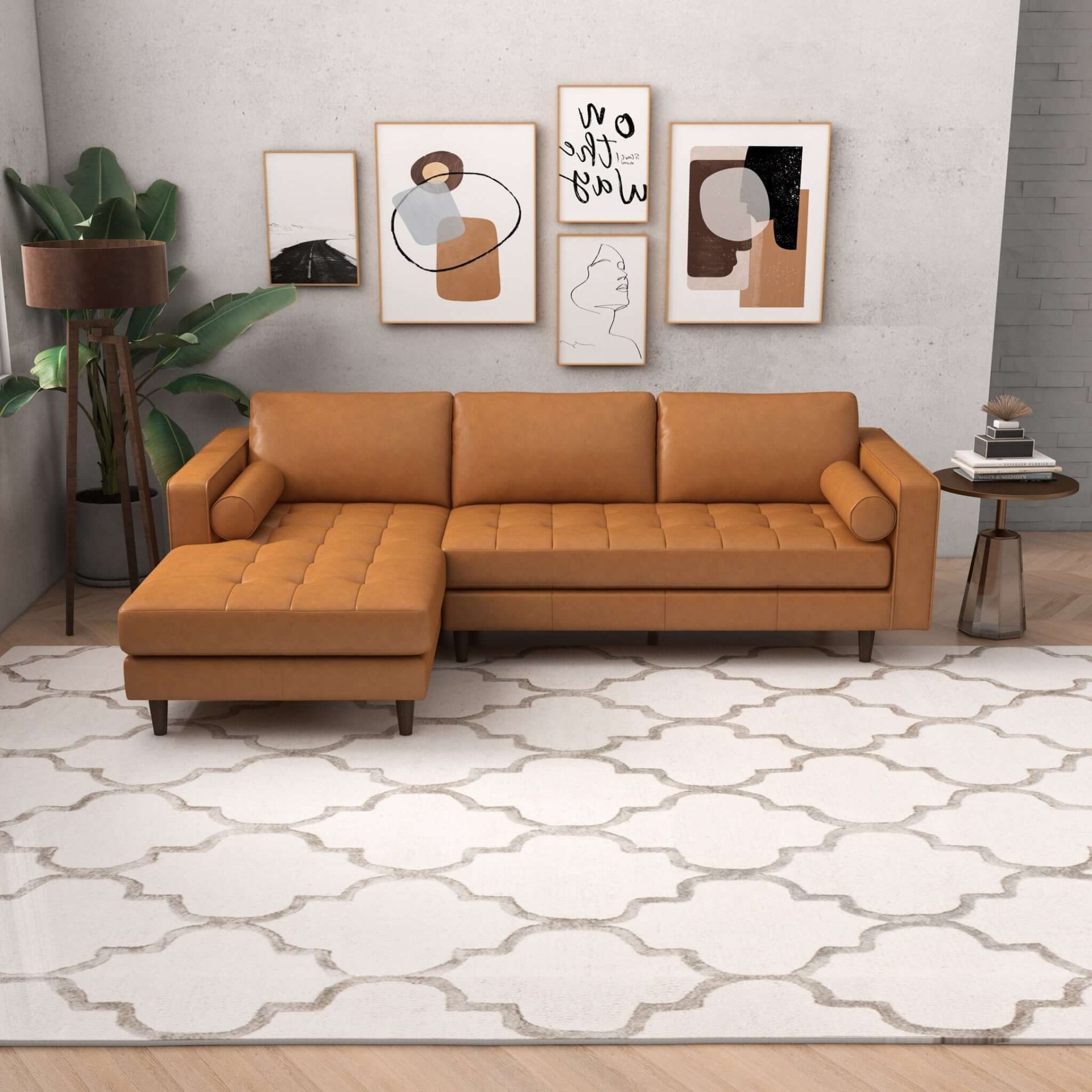 Anthony - Corner Sectional Sofa Left Facing - Orange - Image 5
