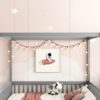 Full Size Canopy Frame Floor Bed With Fence, Guardrails - Gray - Image 6