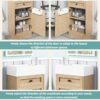 Bathroom Vanity With Reversible Resin Sink, Cabinet & Zinc Alloy Handles - Wood - Image 9