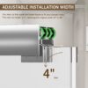 Double Sliding Shower Door, Semi Frameless Bypass Bathroom Sliding Door With 1 / 4" (6Mm) Tempered Glass For Walk In Shower - Chrome - Image 6