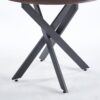 Dining Table With Cross Metal Leg And MDF Top, Modern Space Saving Kitchen Table For Living Room, Round Table - Black / Dark Walnut - Image 7