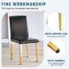 (Set of 4) Backrest Chairs With Gold Metal Legs A Perfect Pairing, Ideal For Minimalist And Modern Home Decor Styles - Black / Gold - Image 8