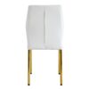 Luxury Simple Chair (Set of 6) High Resilience Dining Chair With Vertical Stripe Design - White / Gold - Image 19
