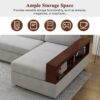 Sectional Sofa Upholstered Sofa Couch With Reversible Armrests For Living Room - Gray - Image 19
