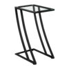 Accent Table, C - Shaped, Tempered Glass, Versatile Use - Black - Image 2