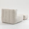 Fluffy Bean Bag Chair, Comfortable Bean Bag For Adults And Children, Super Soft Lazy Sofa Chair With Memory Foam And Ottoman, Indoor Modern Focus Bean Bag Chair For Living Room, Bedroom, Apartment - White - Image 15