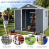 6X8Ft Resin Outdoor Storage Shed Kit-Perfect To Store Patio Furniture - Gray - Image 2