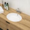 Oval Undermount Bathroom Sink With Overflow - White - Image 2