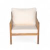 Modern Outdoor Woven Lounge Chair With Solid Wood Frame - Teak - Image 6