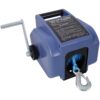 Reversible 12V Electric Trailer Winch For Boats Up To 6000 Lbs With Synthetic Rope And Extra Pulley Hook - Blue - Image 2