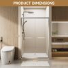 Aluminum Frame Double Sliding Soft Close Shower Door, 1 / 4" Tempered Glass And Dual 304 Stainless Steel Handles - Chrome - Image 5