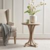 Accent Table Round Rustic Ash Veneer Reclaimed Wheat - Natural - Image 2