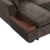 Elegant L Shaped Sectional Sofa With Chenille Upholstery And Wooden Storage Compartment - Brown - Image 13