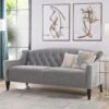 Ken - Upholstered Button Tufted Sofa - Opal Gray - Image 11