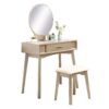Maly - Contemporary Wood Vanity And Stool Set - Gold - Image 5
