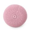 Belle - Modern Knitted Cotton Round Pouf - Pink - Image 6