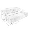 Elegant 3 Seater Sofa Set With Ottomans And Pillows Frame, Textured - White - Image 13