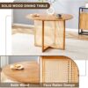 Chinese Countryside Retro Solid Wood Round Table, Simple Modern Imitation Rattan Table - Wood - Image 7