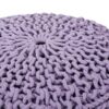Bordeaux - Knitted Cotton Round Pouf Ottoman - Lavender - Image 5