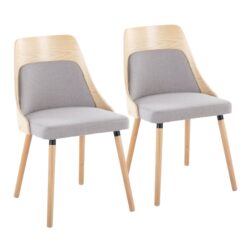 Anabelle - Mid-Century Modern Chair (Set of 2) - Natural / Gray