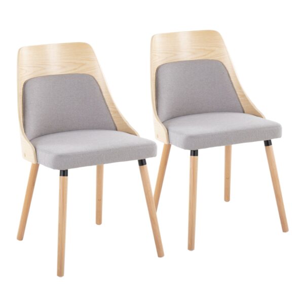 Anabelle - Mid-Century Modern Chair (Set of 2) - Natural / Gray