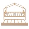 Full Size Classic House Bed With Twin Size Trundle - Natural - Image 5
